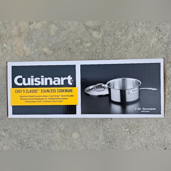 Cuisinart Chef's Classic Stainless Cookware 2 Quart Saucepan w/ Cover # 71918 - Picture 2 of 4